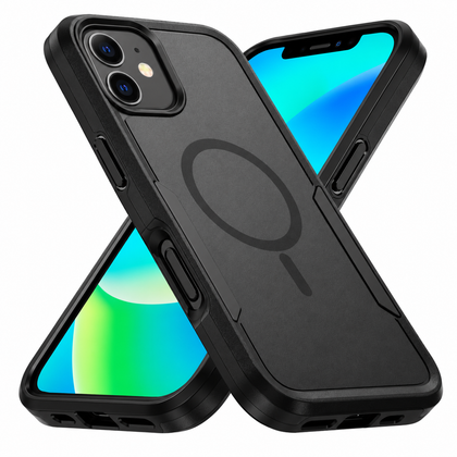 iPhone 12 / 12 Pro phone case. Symmetry. Black. Magnetic, Magsafe, Armor, Anti-Drop, Shockproof, Rugged, Protective.