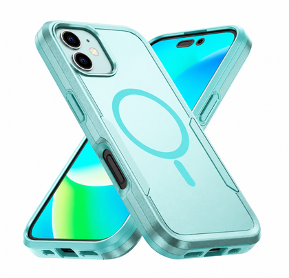 iPhone 12 / 12 Pro phone case. Symmetry. Green. Magnetic, Magsafe, Armor, Anti-Drop, Shockproof, Rugged, Protective.