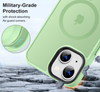 iPhone 13 & iPhone 14 Case. Magsafe, Magnetic Shockproof Rugged Hard Cover, Matte Mint Green Skin Feel