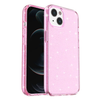 iPhone 13 and iPhone 14 Magnetic Clear Pink Glitter Case Compatible Shockproof Anti-Scratch Slim Bumper Cover
