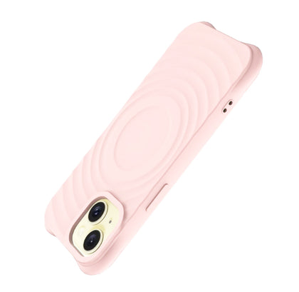 iPhone 13 & iPhone 14 Case. Magsafe Silicone Ripple Case. Protective Cover Pink liquid silicone.