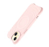 iPhone 13 & iPhone 14 Case. Magsafe Silicone Ripple Case. Protective Cover Pink liquid silicone.
