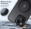 iPhone 13 & iPhone 14 Case. Magsafe, Magnetic Shockproof Rugged Hard Cover, black Skin Feel