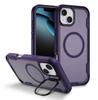 iPhone 13 and iPhone 14 Purple MagSafe Case Silicone Sides Hard Back with Ring Stand Camera Protection Shockproof Slim Cover