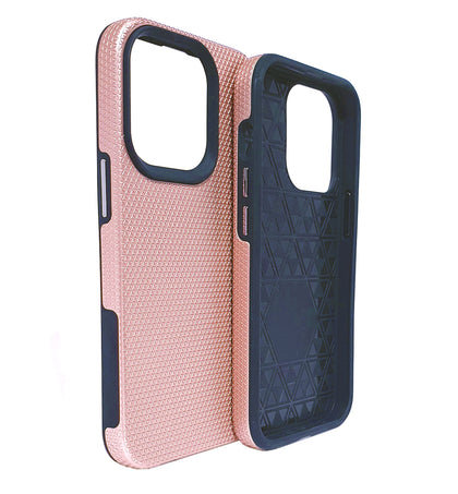 iPhone 14 PRO phone case anti drop anti slip shockproof dotted rose gold.