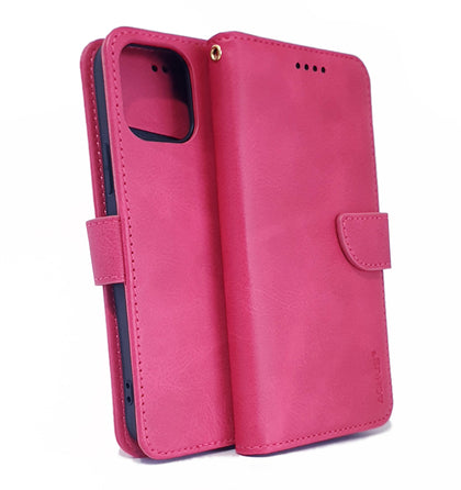 iPhone 14 PRO phone case wallet cover flip anti drop anti slip shockproof pink.