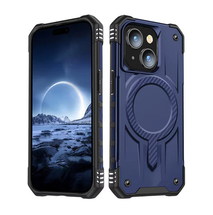 iPhone 15 Case. Blue. Magnetic, Magsafe, Armor, Anti-Drop, Shockproof, Rugged, Protective.
