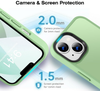 iPhone 15 Case. Magsafe, Magnetic Shockproof Rugged Hard Cover, Matte Mint Green Skin Feel