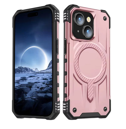 iPhone 15 Case. Rose Gold. Magnetic, Magsafe, Armor, Anti-Drop, Shockproof, Rugged, Protective.