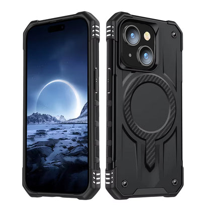 iPhone 15 Case. black. Magnetic, Magsafe, Armor, Anti-Drop, Shockproof, Rugged, Protective.