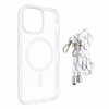 iPhone 15 MagSafe Clear Case with Lanyard. Hard Back Soft Protective Edges Shockproof Cover. White