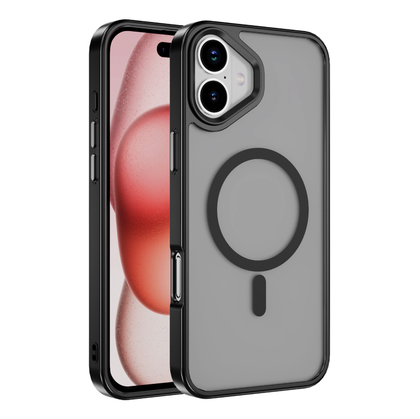 iPhone 16 Case. Magsafe, Magnetic Shockproof Rugged Hard Cover, black Skin Feel.