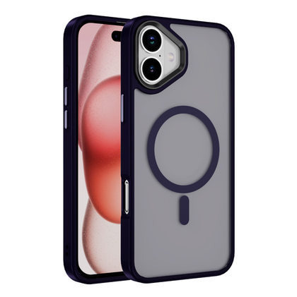 iPhone 16 Case. Magsafe, Magnetic Shockproof Rugged Hard Cover, blue Skin Feel.