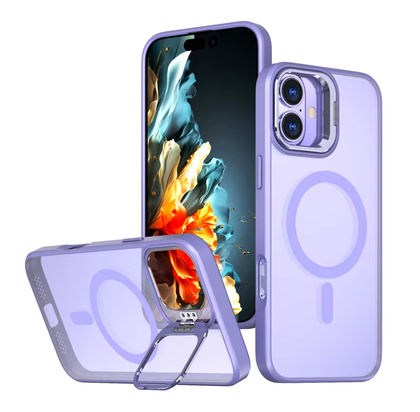 iPhone 16 Case. Magsafe, Magnetic, Rotating Stand. Shockproof Rugged Hard Cover, purple Skin Feel.