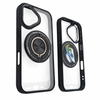 iPhone 16 Clear Magnetic Phone Case With Integrated Magnetic Ring And Black Protective Bumper