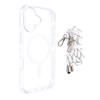 iPhone 16 MagSafe Clear Case with Lanyard. Hard Back Soft Protective Edges Shockproof Cover. White