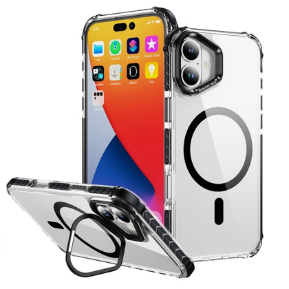 iPhone 17 Clear MagSafe Case with Camera Protection & Kickstand. Anti drop, Shockproof. Black