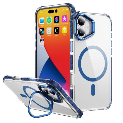iPhone 17 Clear MagSafe Case with Camera Protection & Kickstand. Anti drop, Shockproof. Blue