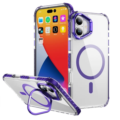 iPhone 17 Clear MagSafe Case with Camera Protection & Kickstand. Anti drop, Shockproof. Purple