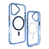 iPhone 17 MagSafe Clear Case Hard Back Soft Blue Edges Shockproof Anti-Drop Protective Cover. Blue