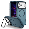 iPhone 17 Pro Blue MagSafe Case Silicone Sides Hard Back with Ring Stand Camera Protection Shockproof Slim Cover