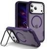 iPhone 17 Pro Max Purple MagSafe Case Silicone Sides Hard Back with Ring Stand Camera Protection Shockproof Slim Cover