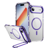 iPhone Air Clear MagSafe Case with Camera Protection & Kickstand. Anti drop, Shockproof. Purple