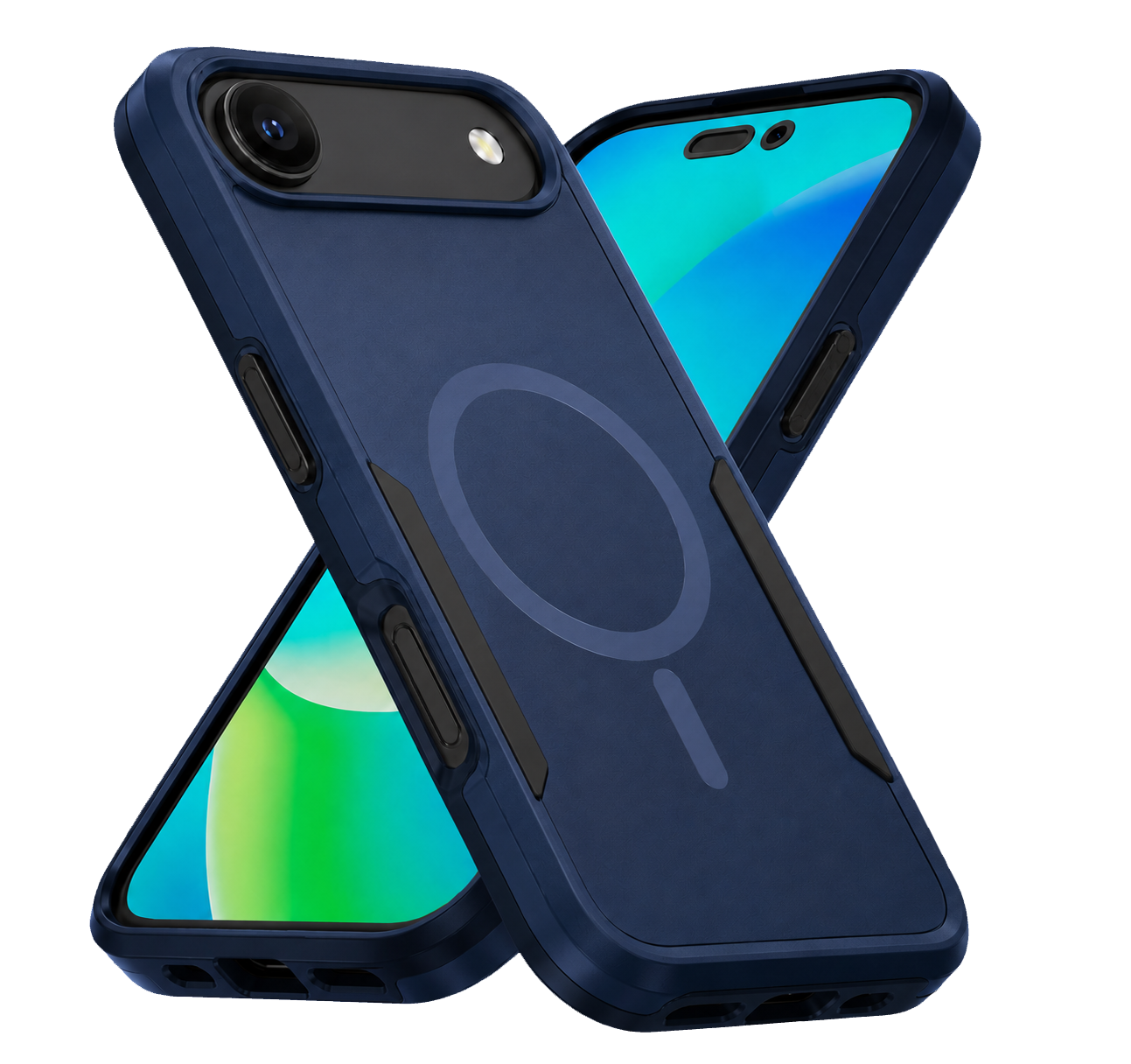 iPhone Air phone case. Symmetry. Blue. Magnetic, Magsafe, Armor, Anti-Drop, Shockproof, Rugged, Protective.