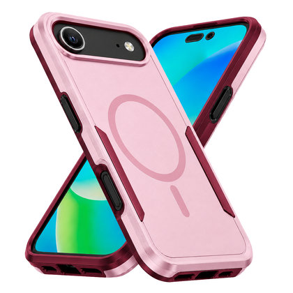 iPhone Air phone case. Symmetry. Pink. Magnetic, Magsafe, Armor, Anti-Drop, Shockproof, Rugged, Protective.