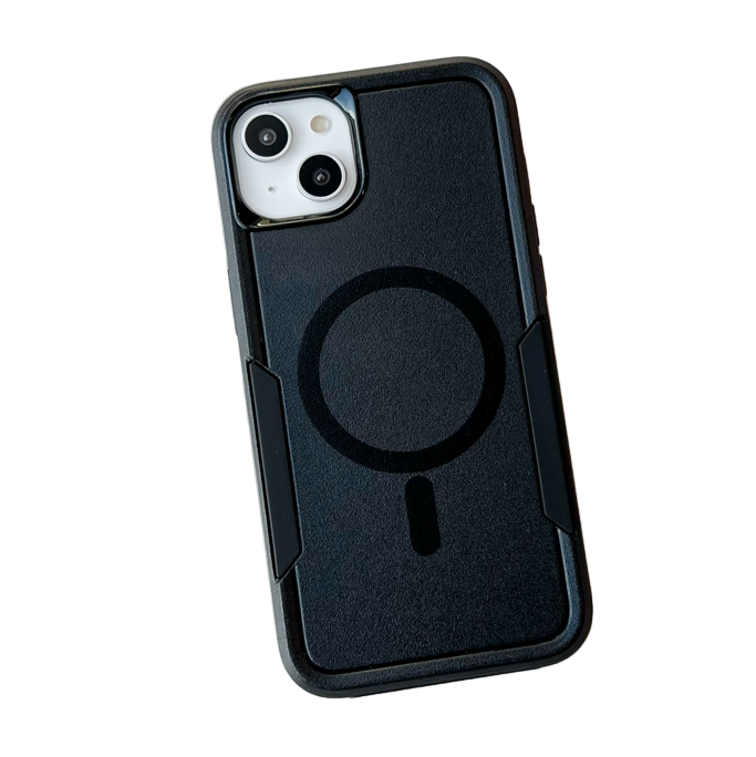 iPhone 13 & iPhone 14 Case. Symmetry. Black. Magnetic, Magsafe, Armor, Anti-Drop, Shockproof, Rugged, Protective.