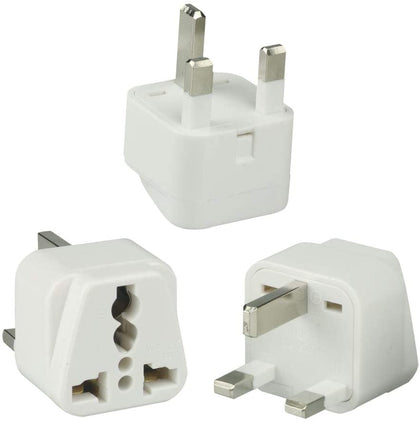 3 x pack UK Travel Adaptor plug set 2 or 3 pin to Ireland UK three pin.
