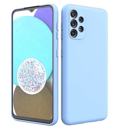 Samsung A33 5G phone case Soft Flexible Rubber Protective Cover light blue liquid silicone.
