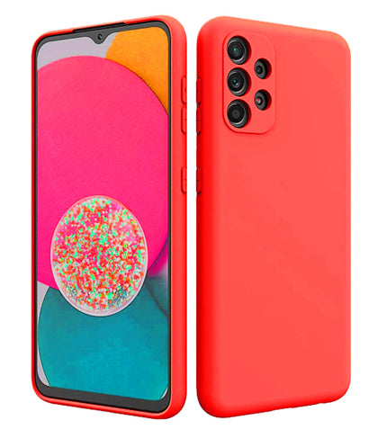 Samsung A33 5G phone case Soft Flexible Rubber Protective Cover red liquid silicone.