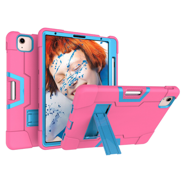 Case for iPad Air 4-2020/21/22 10.9 inch iPad Pro 2018/20/21/22 11 inch Hard Case Survivor shockproof anti drop armor anti-shock with stand Pink