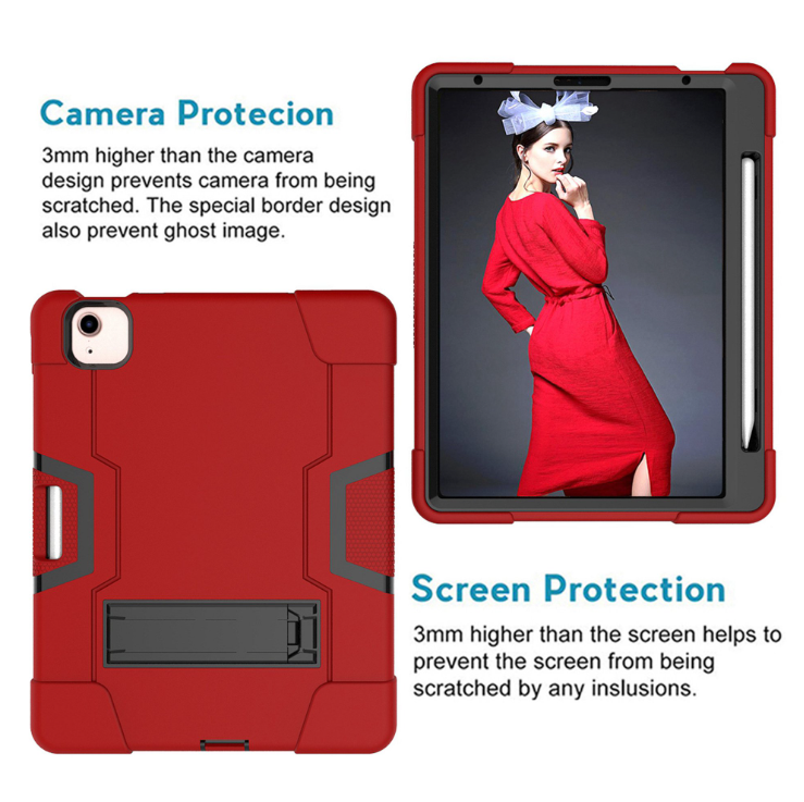 Case for iPad Air 4-2020/21/22 10.9 inch iPad Pro 2018/20/21/22 11 inch Hard Case Survivor shockproof anti drop armor anti-shock with stand red