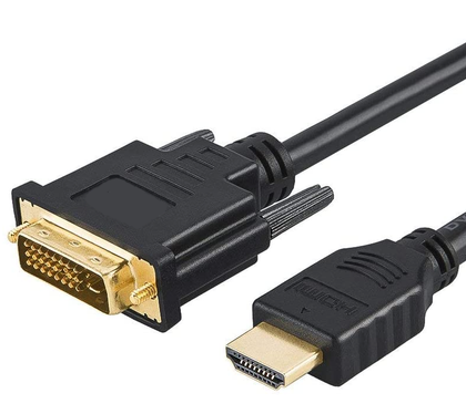 HDMI to DVI-D 24+1 cable 1.8m HD 1080P Bi-directional gold plated 5 Gbps.