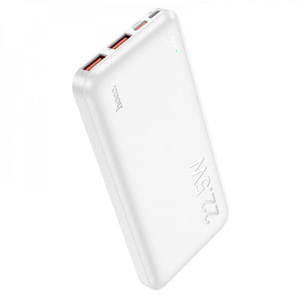 HOCO 10000 mAh Power Bank Fast Charge PD Type-C 37Wh Three ports USB-C USB A White J101 iPhone Android Tablet iPad.