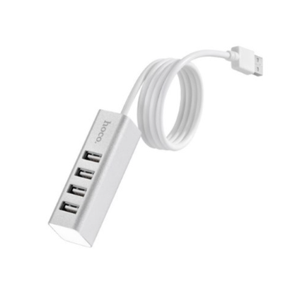 Hoco USB A To 4 Port USB 2.0 Hub Black compatibility PC or MAC, PlayStation 4.