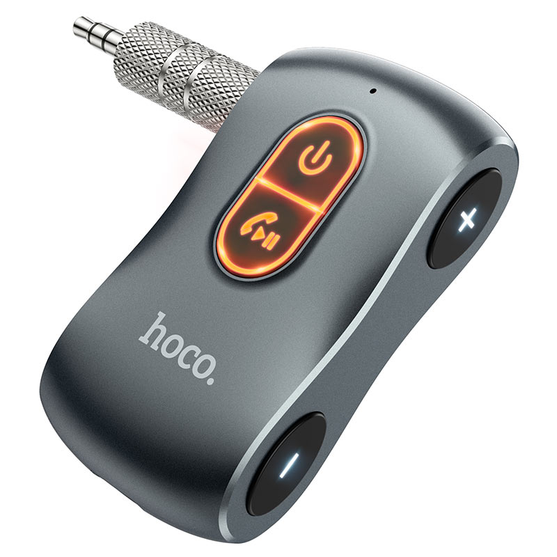 Hoco in-car or mini speaker Bluetooth receiver, BT v5.0, AUX 3.5mm out, detachable plug, 200mAh battery 10 hours use, support BT TF card playback E73