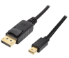 Mini DP displayport to displayport cable lead 1.8 metre black