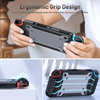 Nintendo Switch OLED Protective Shockproof Case Cover Black with kick stand 5 game cartridge magnetic holder