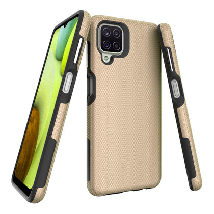 Samsung A12 phone case anti drop anti slip shockproof rugged dotted gold.