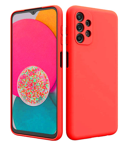 Samsung A13 4G 5G / A04s 5G phone case Soft Flexible Rubber Protective Cover red liquid silicone.