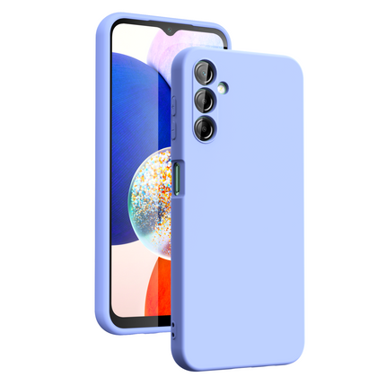 Samsung A14 4G 5G phone case Soft Flexible Rubber Protective Cover light blue liquid silicone.
