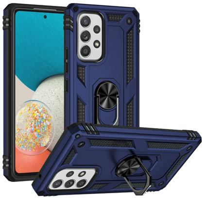 Samsung A23 4G 5G phone case blue ring armor anti drop shockproof rugged protective.
