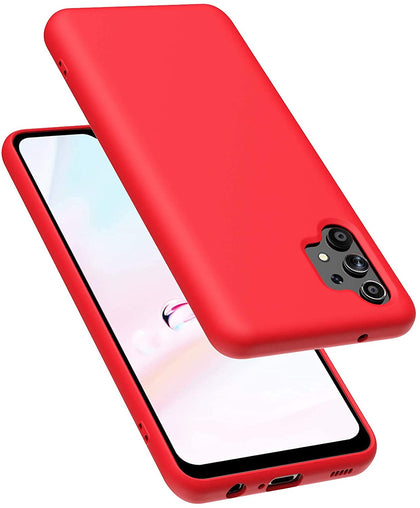 Samsung A32 5G phone case Soft Flexible Rubber Protective Cover red liquid silicone.