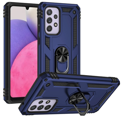 Samsung A33 5G phone case Blue ring armor anti drop shockproof rugged protective.