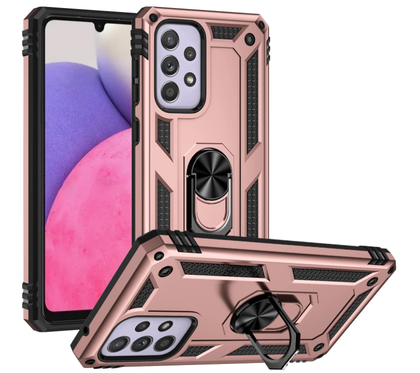 Samsung A33 5G phone case rose gold ring armor anti drop shockproof rugged protective.