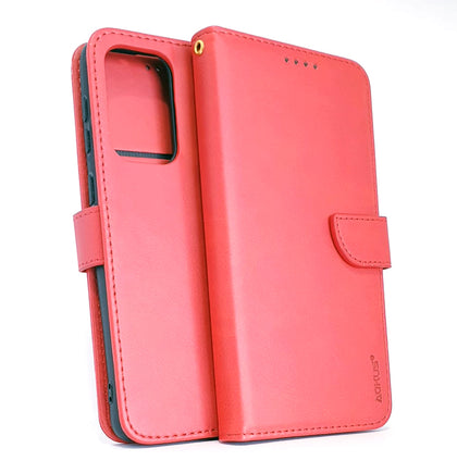 Samsung A33 5G phone case wallet cover flip anti drop anti slip shockproof red.