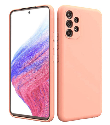 Samsung A53 5G phone case Soft Flexible Rubber Protective Cover pink liquid silicone.
